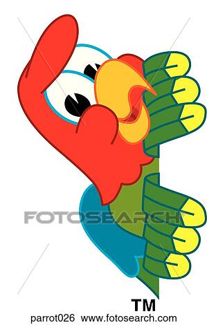 Parrot Peeking to Side View Large Illustration Stock Illustration - Parrot Peeking to Side. Fotosearch