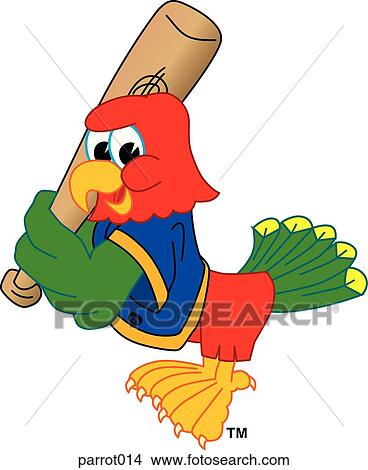 Stock Illustration - Parrot playing Baseball. Fotosearch