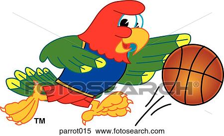 Stock Illustration - Parrot playing Basketball. Fotosearch