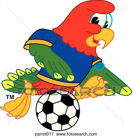 Stock Illustration - Parrot playing Soccer. Fotosearch