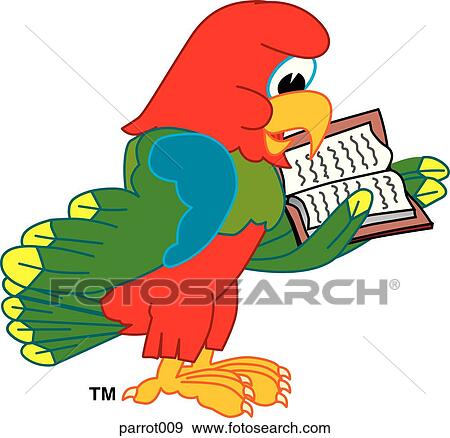 Parrot Reading Book View Large Illustration Stock Illustration - Parrot Reading Book. Fotosearch