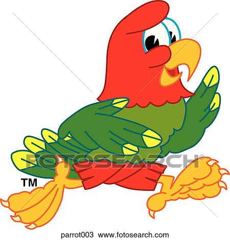 Parrot Running View Large Illustration Drawing - Parrot Running. Fotosearch
