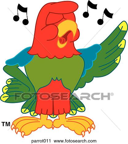 Clip Art - Parrot Singing. Fotosearch
