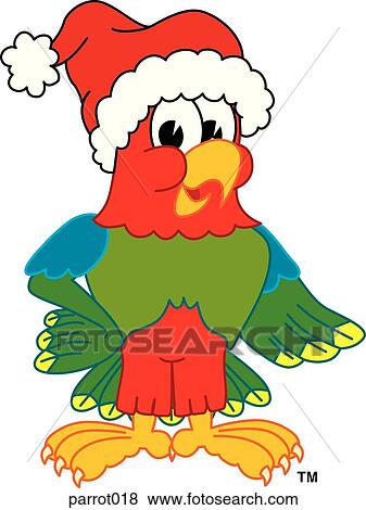Parrot Wearing Santa Hat View Large Illustration Stock Illustration - Parrot Wearing Santa Hat. Fotosearch