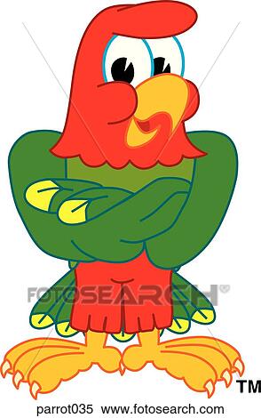 Parrot with Arms Crossed View Large Illustration Stock Illustration - Parrot with Arms Crossed. Fotosearch