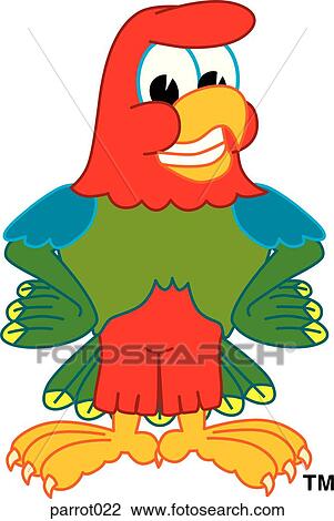 Parrot With Big Grin View Large Illustration Drawing - Parrot With Big Grin. Fotosearch