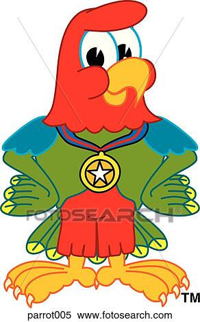 Parrot With Medal View Large Illustration Stock Illustration - Parrot With Medal. Fotosearch