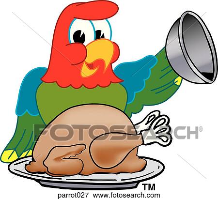 Parrot With Thanksgiving Turkey View Large Illustration Stock Illustration - Parrot With Thanksgiving Turkey. Fotosearch