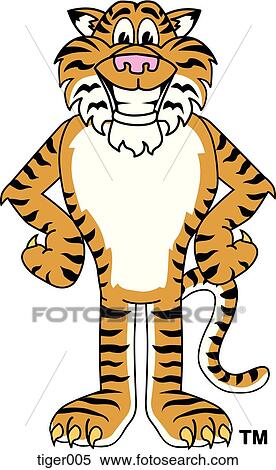 Tiger で 大きい にやにや笑い イラスト Tiger005 Fotosearch