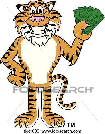 Tiger holding Money View Large Illustration Stock Illustration - Tiger holding Money. Fotosearch