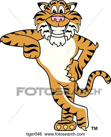 Stock Illustration - Tiger Leaning. Fotosearch