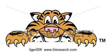 Tiger Peeking Over View Large Illustration Stock Illustration - Tiger Peeking Over. Fotosearch