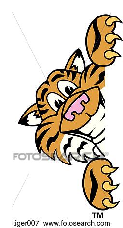 Stock Illustration - Tiger Peeking to Side. Fotosearch
