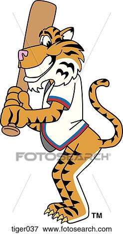 Tiger playing Baseball View Large Illustration Stock Illustration - Tiger playing Baseball. Fotosearch