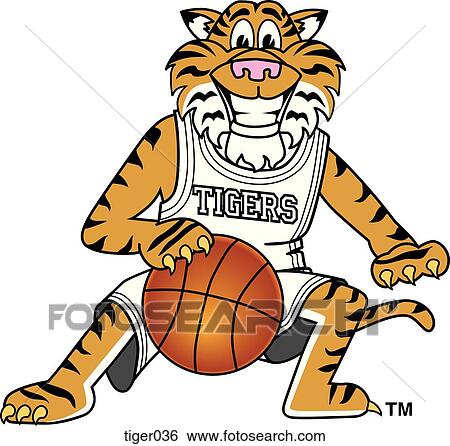 Tiger playing Basketball View Large Illustration Stock Illustration - Tiger playing Basketball. Fotosearch