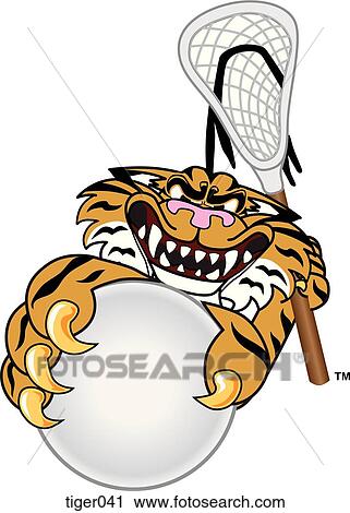 Tiger playing Lacrosse View Large Illustration Clip Art - Tiger playing Lacrosse. Fotosearch