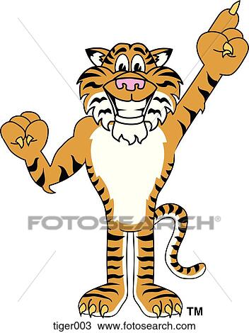 Drawing - Tiger Pointing Up. Fotosearch