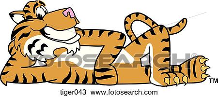 Tiger Relaxing View Large Illustration Drawing - Tiger Relaxing. Fotosearch