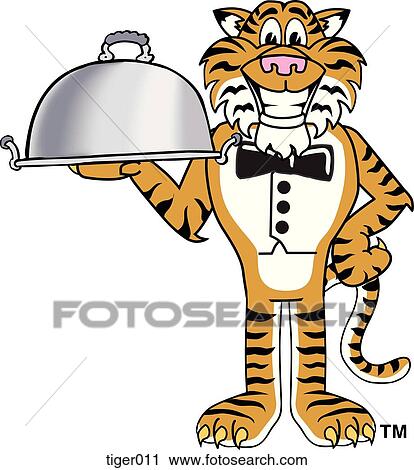 Tiger Serving View Large Illustration Clip Art - Tiger Serving. Fotosearch