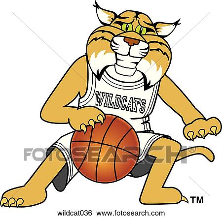 Wildcat playing Basketball View Large Illustration Stock Illustration - Wildcat playing Basketball. Fotosearch