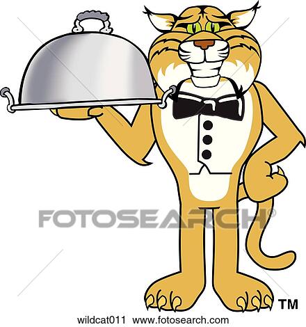 Clip Art - Wildcat Serving. Fotosearch