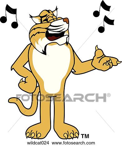 Wildcat Singing View Large Illustration Stock Illustration - Wildcat Singing. Fotosearch