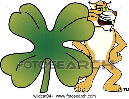 Wildcat with Shamrock View Large Illustration Stock Illustration - Wildcat with Shamrock. Fotosearch