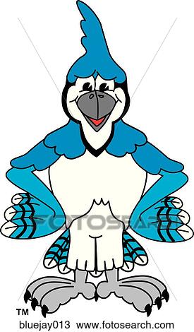 Blue Jay hands on hips View Large Illustration Drawing - Blue Jay hands on hips. Fotosearch