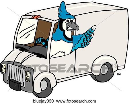 Blue Jay in Van View Large Illustration Clipart - Blue Jay in Van. Fotosearch