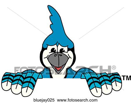 Blue Jay Peeking Over View Large Illustration Stock Illustration - Blue Jay Peeking Over. Fotosearch