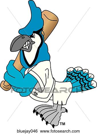 Blue Jay playing Baseball with angry face View Large Illustration Stock Illustration - Blue Jay playing Baseball with angry face. Fotosearch