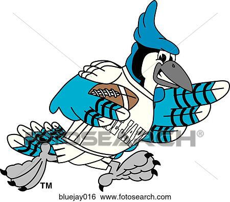 Blue Jay playing Football View Large Illustration Stock Illustration - Blue Jay playing Football. Fotosearch