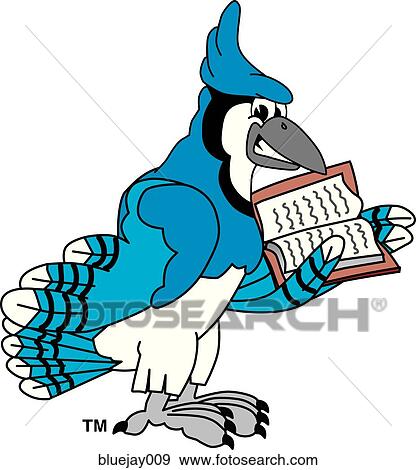 Stock Illustration - Blue Jay Reading Book. Fotosearch