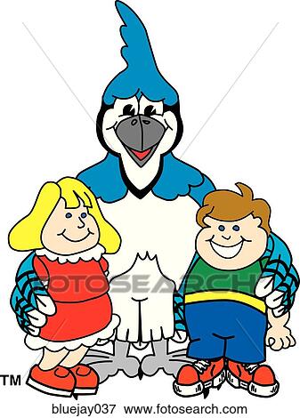 Stock Illustration - Blue Jay with Children. Fotosearch