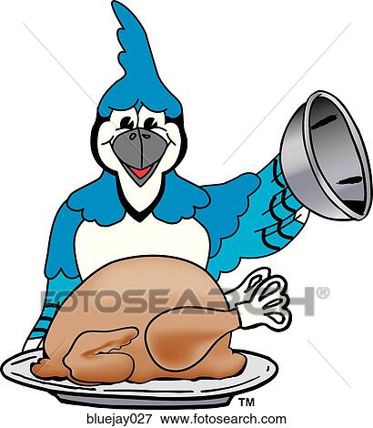 Blue Jay With Thanksgiving Turkey View Large Illustration Stock Illustration - Blue Jay With Thanksgiving Turkey. Fotosearch