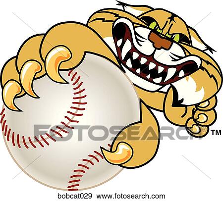 Bobcat holding Baseball with angry face View Large Illustration Stock Illustration - Bobcat holding Baseball with angry face. Fotosearch