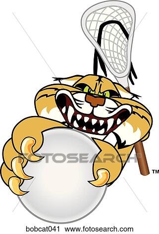 Bobcat playing Lacrosse View Large Illustration Clip Art - Bobcat playing Lacrosse. Fotosearch