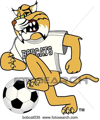 Bobcat playing Soccer with angry face View Large Illustration Stock Illustration - Bobcat playing Soccer with angry face. Fotosearch