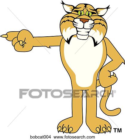Bobcat Pointing to the Side View Large Illustration Stock Illustration - Bobcat Pointing to the Side. Fotosearch
