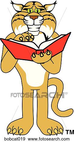 Bobcat Reading Book View Large Illustration Stock Illustration - Bobcat Reading Book. Fotosearch