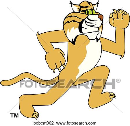 Drawing - Bobcat Running. Fotosearch