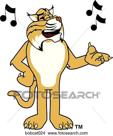 Bobcat Singing View Large Illustration Stock Illustration - Bobcat Singing. Fotosearch