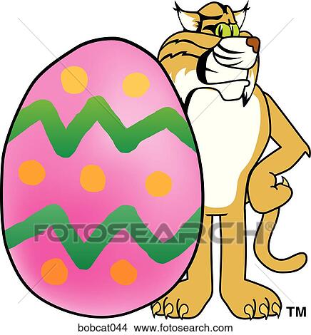 Bobcat With Easter Egg View Large Illustration Stock Illustration - Bobcat With Easter Egg. Fotosearch