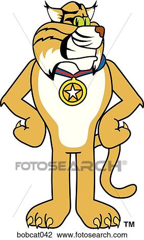 Drawing - Bobcat With Medal. Fotosearch