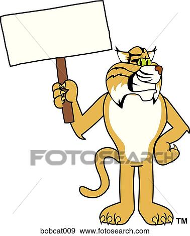 Bobcat with Sign View Large Illustration Stock Illustration - Bobcat with Sign. Fotosearch