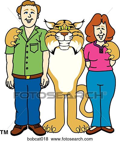 Bobcat with teachers View Large Illustration Stock Illustration - Bobcat with teachers. Fotosearch