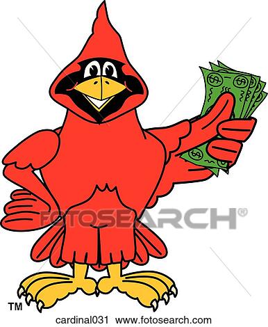Clip Art - Cardinal holding Money. Fotosearch
