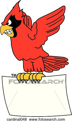 Cardinal holding Sign with angry face View Large Illustration Stock Illustration - Cardinal holding Sign with angry face. Fotosearch