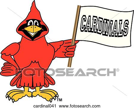 Cardinal holding Team Flag View Large Illustration Clip Art - Cardinal holding Team Flag. Fotosearch