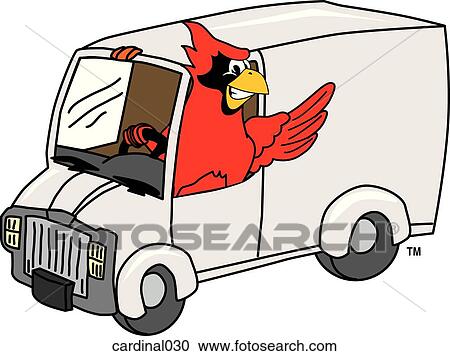 Cardinal in Van View Large Illustration Clipart - Cardinal in Van. Fotosearch